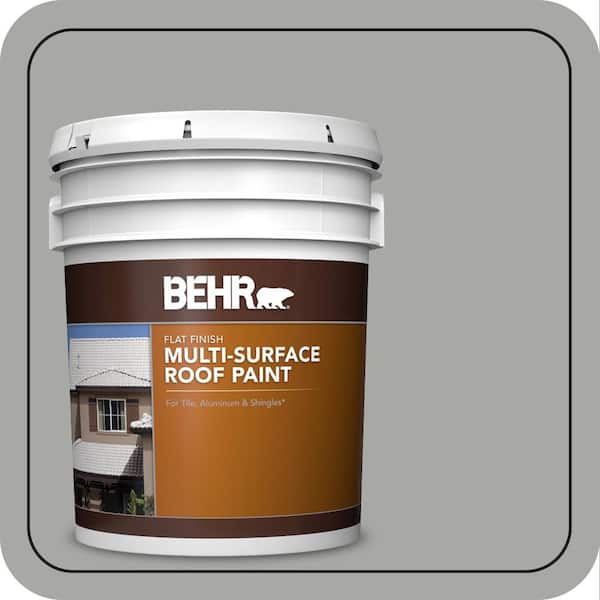 5 gal. #PFC-68 Silver Gray Flat Multi-Surface Exterior Roof Paint