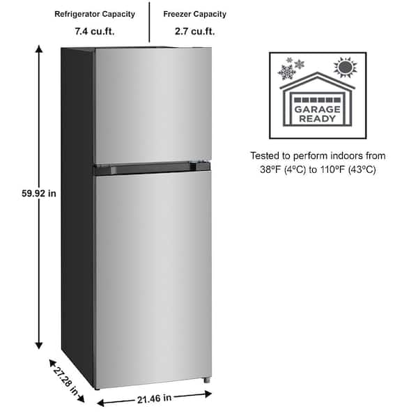 Vissani 7.1 cu. ft. Top Freezer Refrigerator in Stainless Steel Look  MDFF7SS - The Home Depot