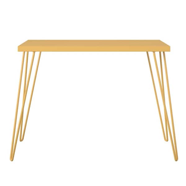 Ameriwood Home Montrose 40 in. Yellow Retro Computer Desk with Hairpin Legs