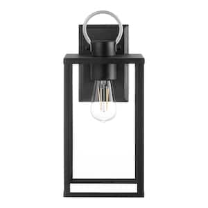 Rimgate Matte Black Outdoor Hardwired Wall Lantern Sconce with No Bulbs Included 1-Light
