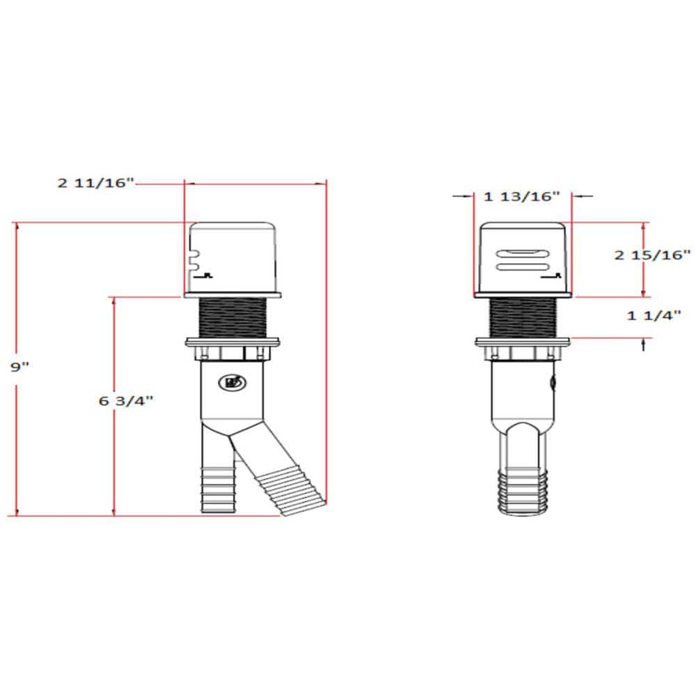 Oil Rubbed Bronze Dual-Threaded Dishwasher Air Gap