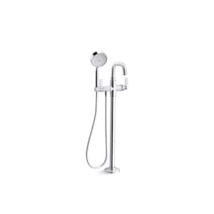 Castia By Studio McGee Single-Handle Freestanding Tub Faucet Bath Filler Trim With Handshower in. Polished Chrome