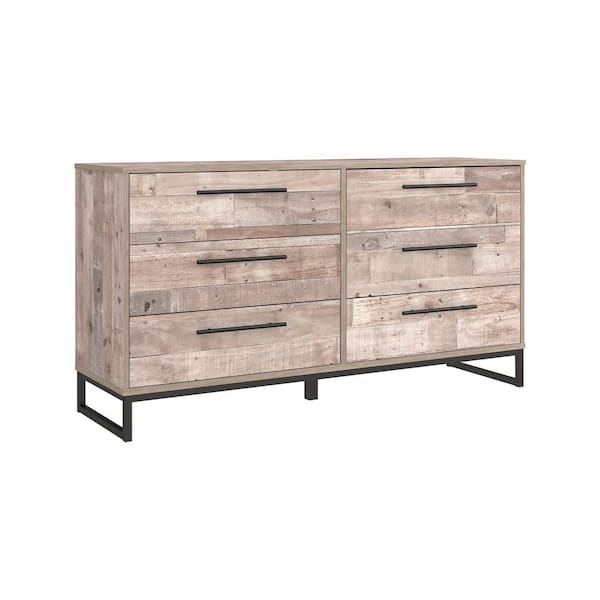 Neilsville Brown 6-Drawer 59 in. Dresser