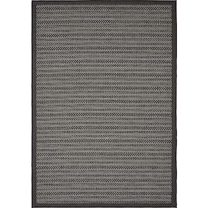 Outdoor Checkered Gray 6' 0 x 9' 0 Area Rug