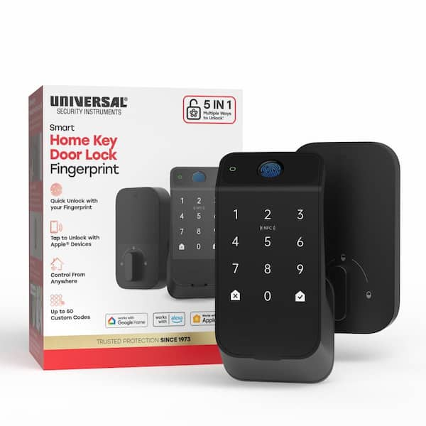 Black Single-Cylinder Smart Lock Wi-Fi Touchscreen Thumbturn Deadbolt with Finger Touch and Apple HomeKey