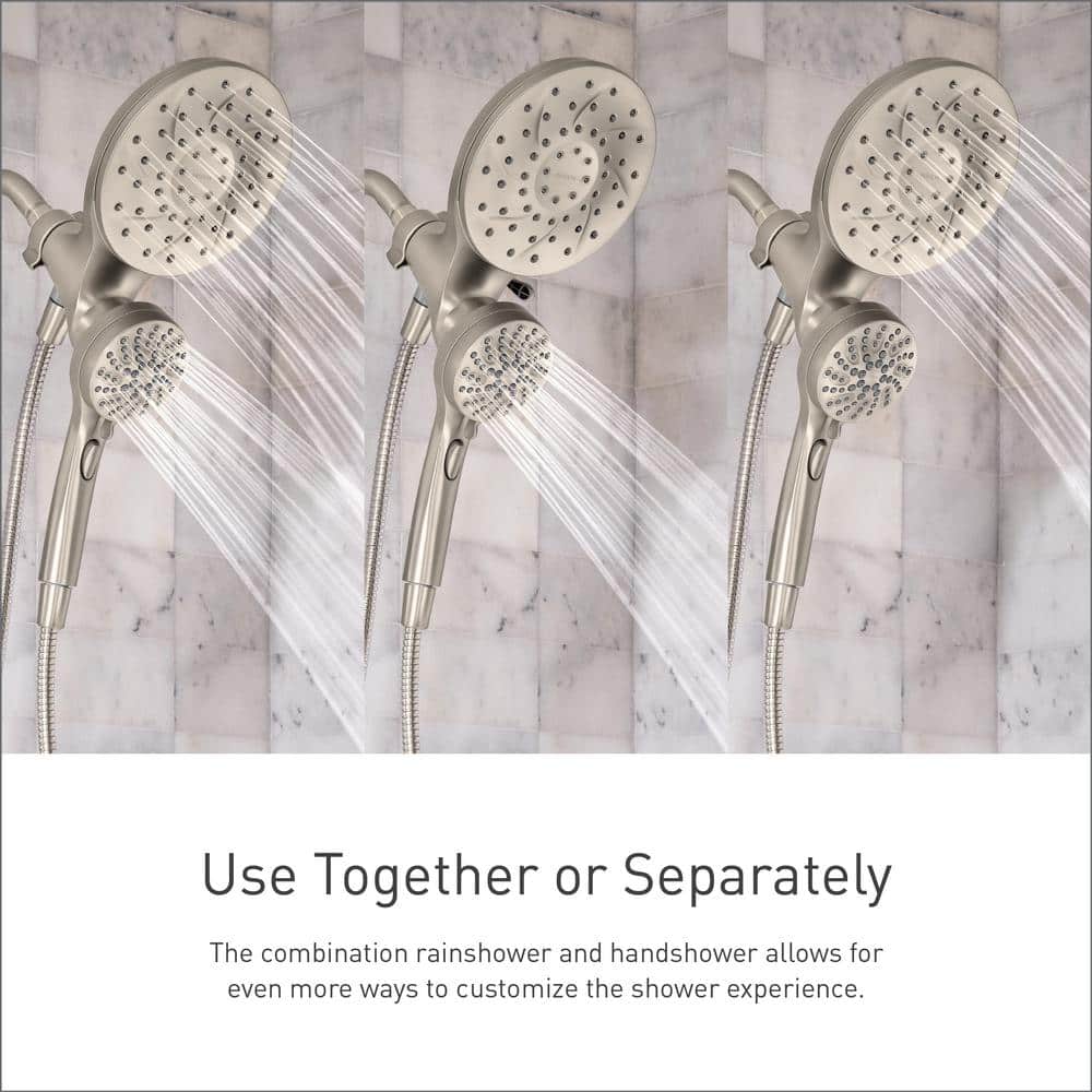 Matte Black Dual Shower Head with Handheld and Rainfall Features