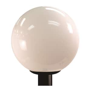 12 in. Acrylic Globe 1-Light Black Post Mount Walkway Light with 4000K ENERGY STAR LED Lamp Fits 3 in. Dia Posts