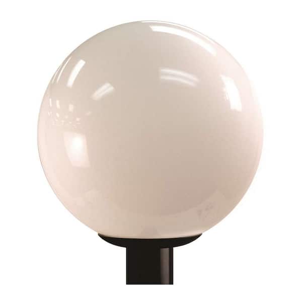 SOLUS 12 in. Acrylic Globe 1-Light Black Post Mount Walkway Light with 3000K ENERGY STAR LED Lamp Fits 3 in. Dia Posts