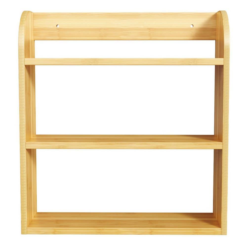 3 Tier Natural Bamboo Countertop or Wall Mount Spice Rack Organizer Shelf for Kitchen Pantry Storage price history on PriceWatchPro