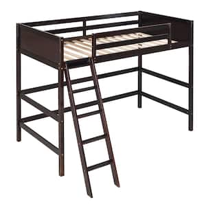 Espresso Solid Wood Twin Size Loft Bed
