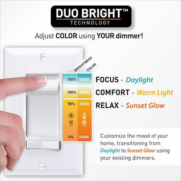 Elite Series 4 in. LED DuoBright, 3-Level Lumen Select, Ultra Spot Canless Recessed Light, Adjustable CCT