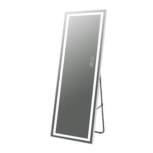 20 in. W x 63 in. H Rectangular Aluminum Framed Dimmable Wall Bathroom Vanity Mirror in Sliver