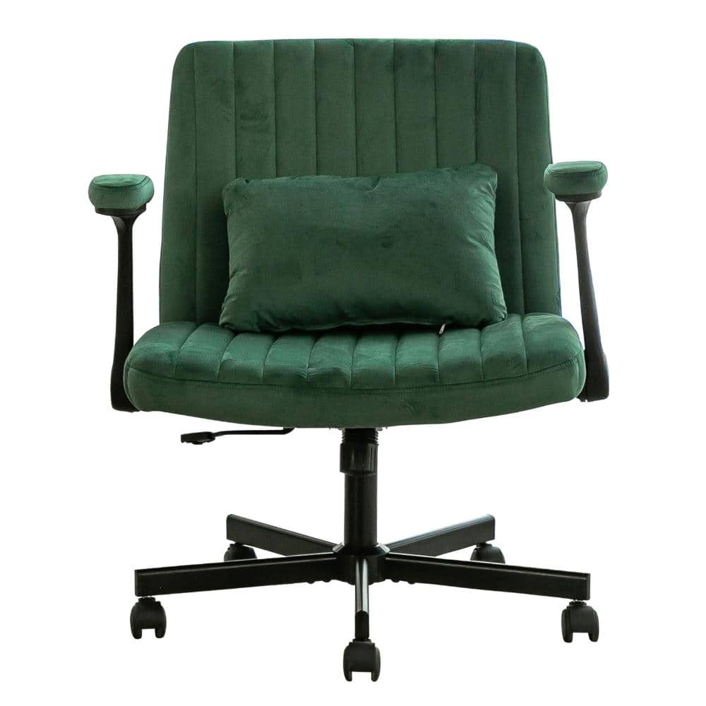 Velvet Armrest Adjustable Height Office Chair in Green for Home Office, Work and Study price history on PriceWatchPro