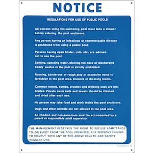 Residential or Commercial Swimming Pool Signs, Public Pool Regulations