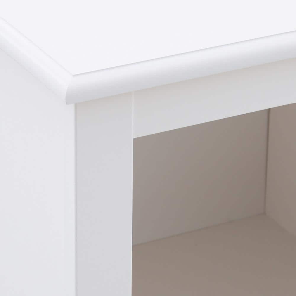 Monterey Chic White Laminated Cubby Storage Bench - 54in