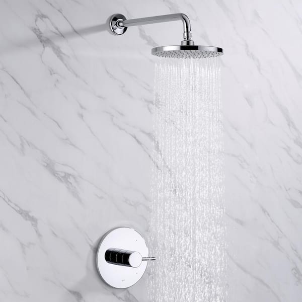 Single-Handle 1-Spray Shower Faucet with Valve in Chrome (Valve Included)