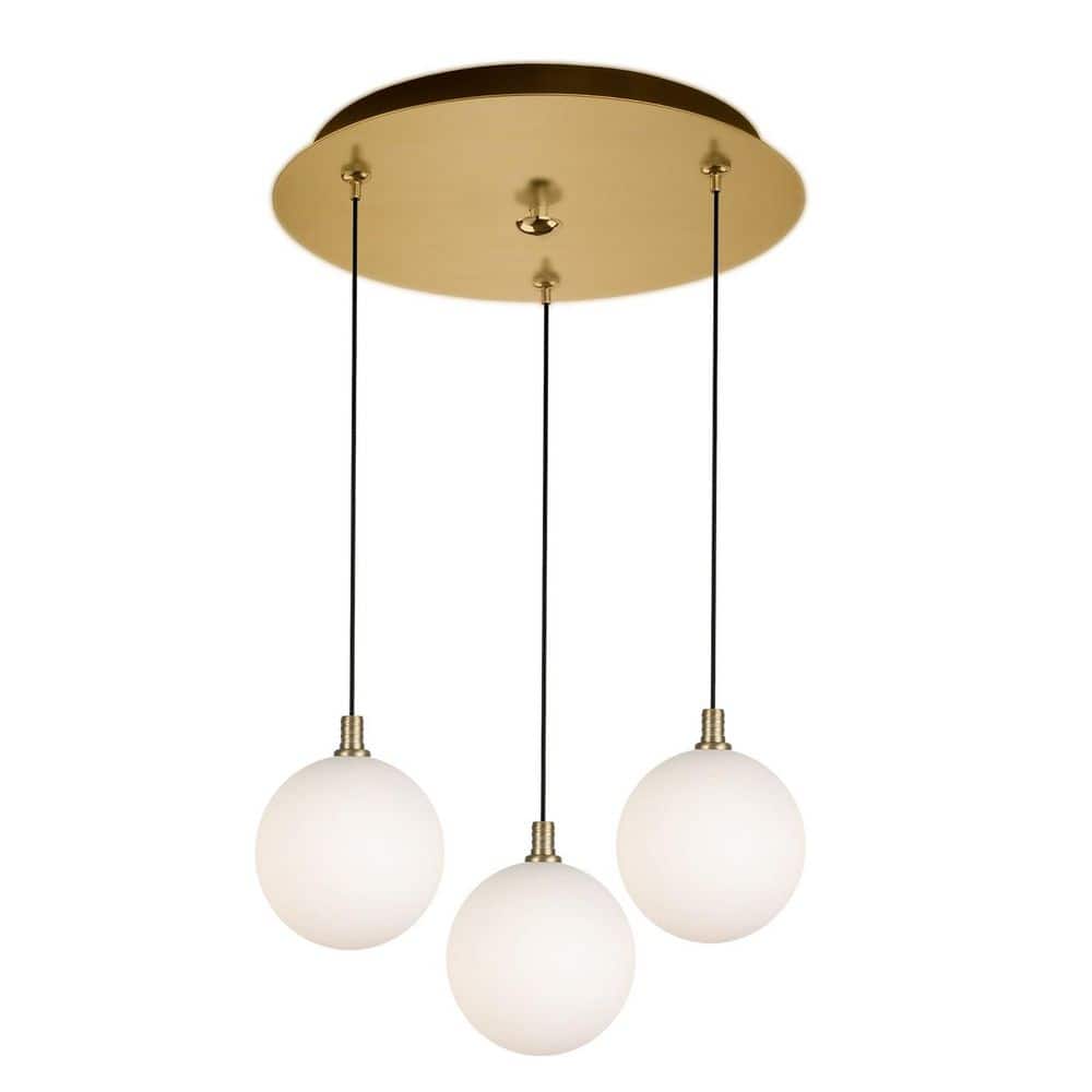 Bolla 12-in Brushed Gold/Opal Glass 3-Light Multi Pendant price history on PriceWatchPro