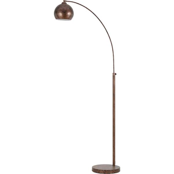 CAL Lighting Arc 72 in. Rust Floor Lamp with Metal Shade