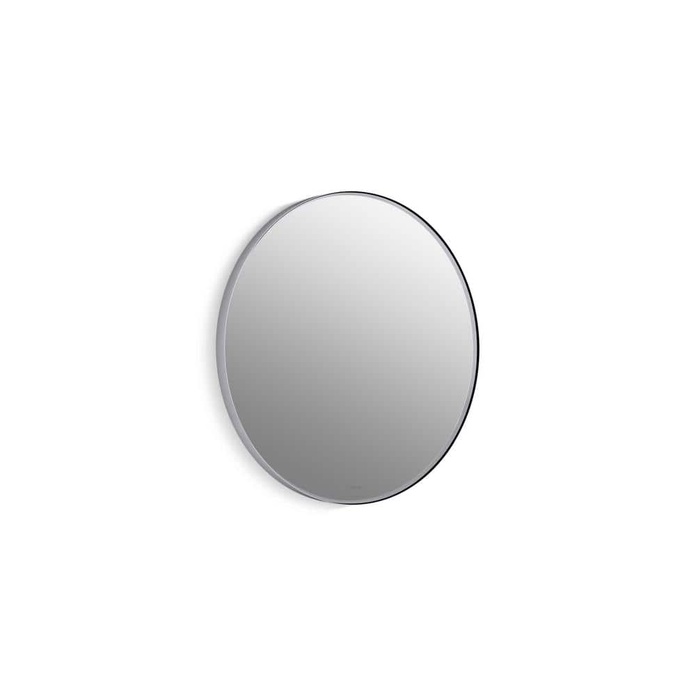 Essential 28" Polished Chrome Round Metal Bathroom Vanity Mirror