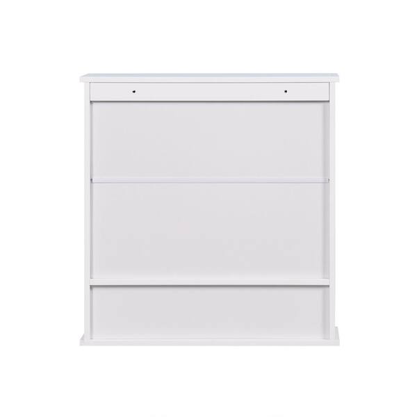 Nivencai 22 in. W x 5 in. D x 23 in. H Rectangular White Wood Medicine Cabinet with Mirror and Adjustable Shelf