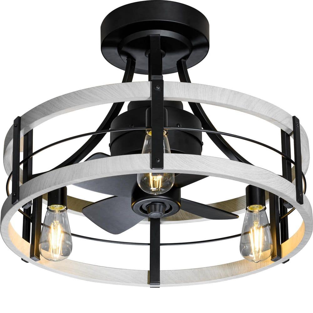 Hilna 22 in. 3 Dimmable LED Bulbs Indoor/Covered Outdoor Black Ceiling Fan with Remote Included price history on PriceWatchPro