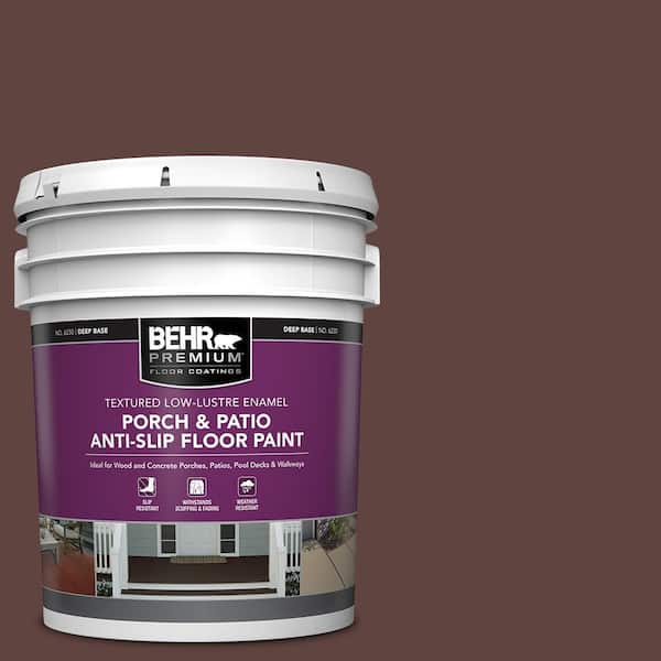 BEHR PREMIUM 5 gal. #MQ1-54 Death By Chocolate Textured Low-Lustre Enamel Interior/Exterior Porch and Patio Anti-Slip Floor Paint