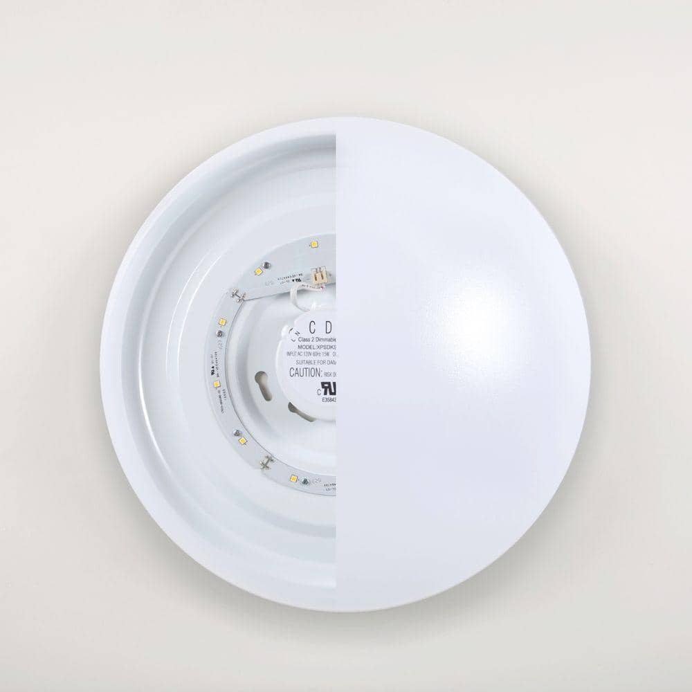 White Glass 100-Watt Equivalent LED Flush Mount Ceiling Light