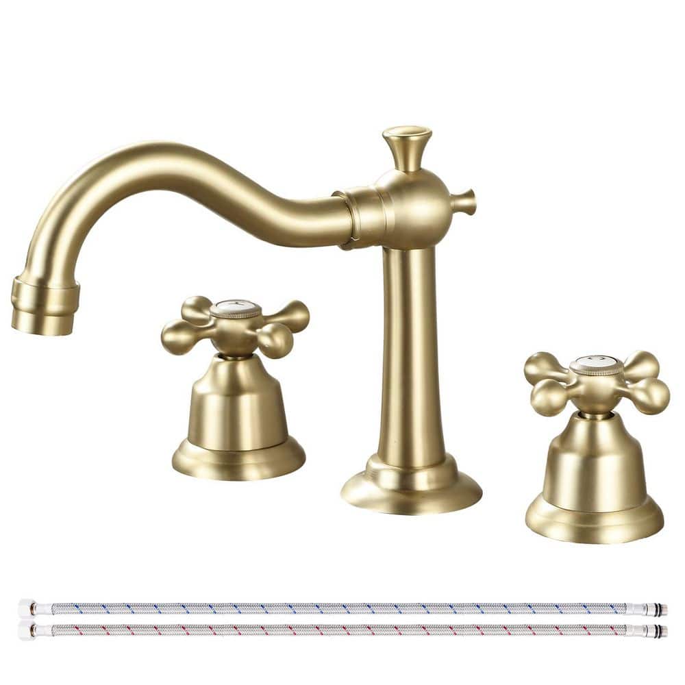 Double Handle 8 in. Widespread Bathroom Faucet 3 Hole Bathroom Sink Faucet 