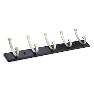 24 in. (610 mm) Black and Brushed Nickel Contemporary Hook Rack
