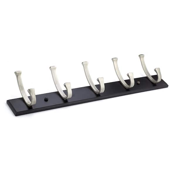 Richelieu Hardware 24 in. (610 mm) Black and Brushed Nickel Contemporary Hook Rack