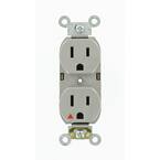 Leviton 15 Amp CO/ALR Duplex Outlet, Ivory R51-12650-00I