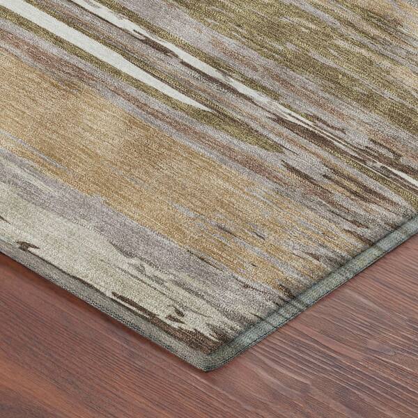 Mayfield Premium Machine Washable Abstract AMF2287 Beige 10 ft. x 14 ft. Area Rug