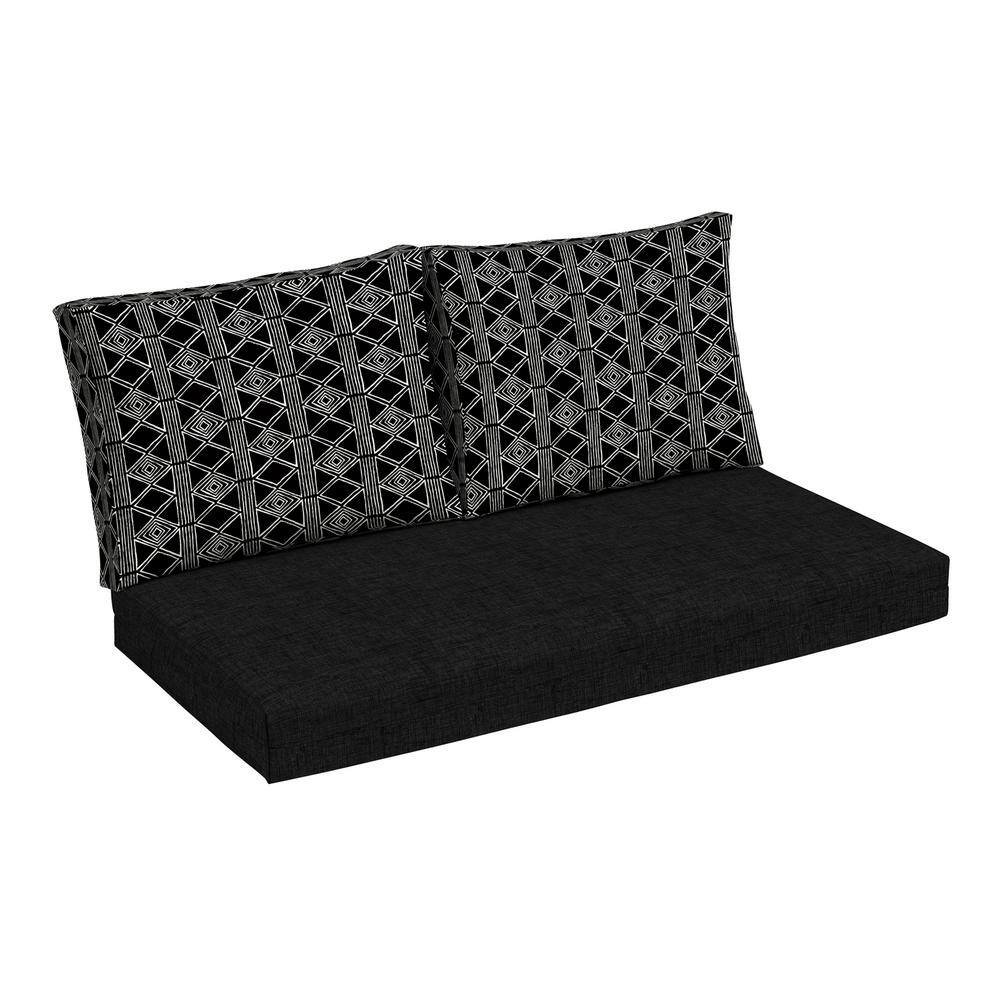 48 in. x 18 in. Outdoor Loveseat Cushion Set, Global Stripe