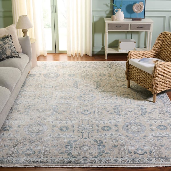 Haj Jalili 8 ft. x 10 ft. Beige/Blue Oriental Area Rug