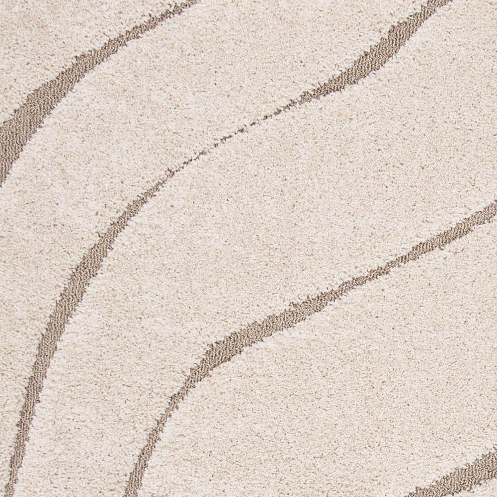 Cream Beige Hand-knotted Shag Area Rug 6' x 9'