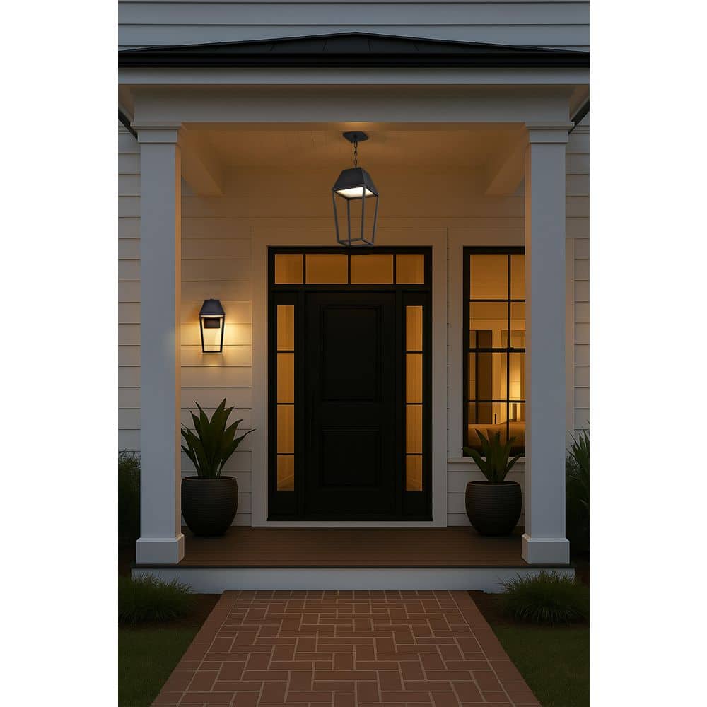 Colt 9.5 in. 1-Light Matte Black Integrated LED Outdoor Ceiling Light with Acrylic Lens price history on PriceWatchPro
