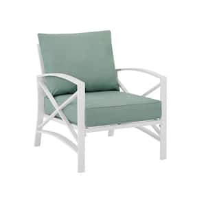 Kaplan White Metal Outdoor Lounge Chair with Mist Cushions