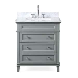 Felix 30 in. W x 22 in. D x 35 in. H Bathroom Vanity in Gray Color with Carrara Top