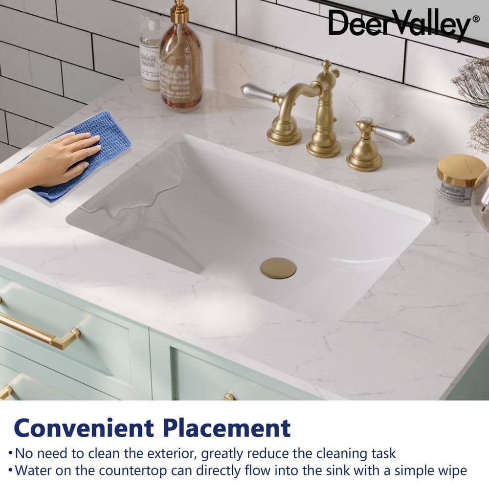 White Ceramic and Engineered Stone Bathroom Vanity Top with Sink