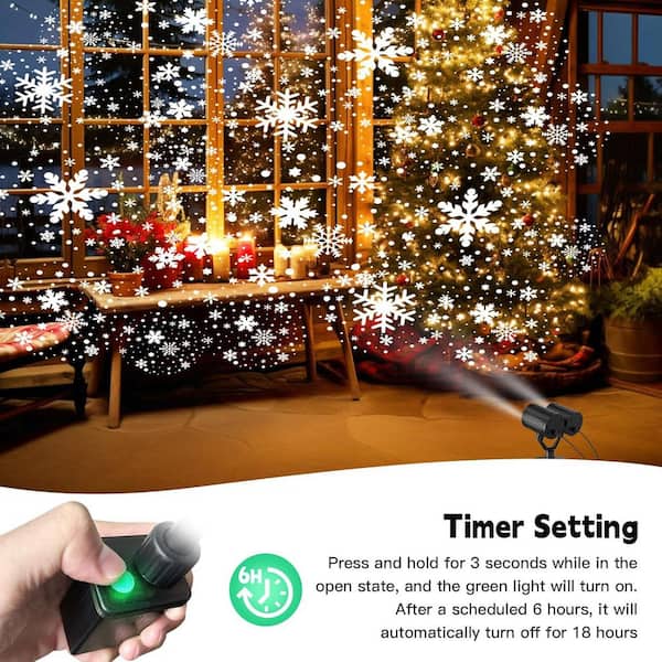 Afoxsos Dual-Head Christmas Snowflake Projector Light, IP65