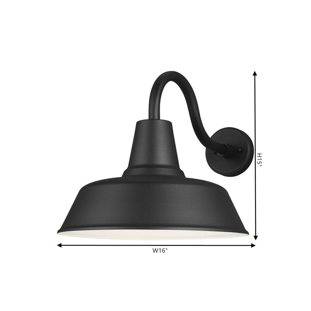 Elegant Black LED Outdoor Wall Lantern, Energy Star Rated