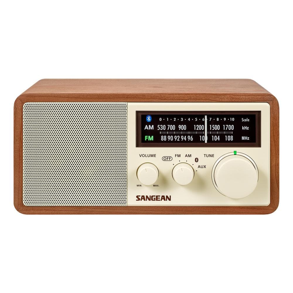 Sangean FM/AM/Aux-in/Bluetooth Wooden Cabinet Radio with USB Phone Charging  Port WR-16 - The Home Depot