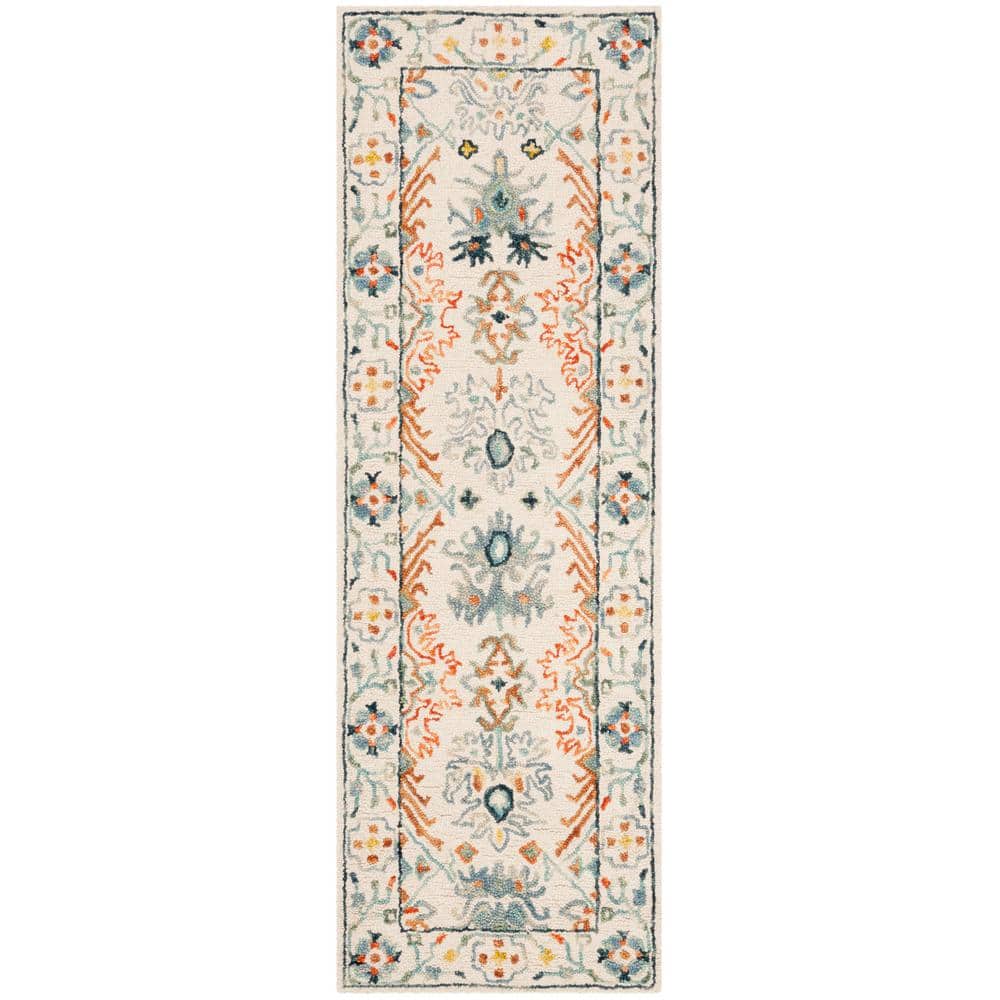 Aspen APN310 Hand Tufted Indoor Runner Rug - Ivory/Blue - 2'3"x7' - Safavieh