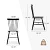 Windsor Classic Black Solid Wood Dining Chairs with Curving Spindle Back for Kitchen and Dining Room Set of 6