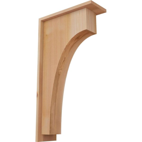 Ekena Millwork 5-1/2 in. x 14 in. x 26 in. Western Red Cedar Huntington Smooth Corbel with Backplate