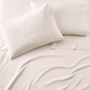 800-Thread Count Cotton 4-Piece King Sheet Set in Ivory