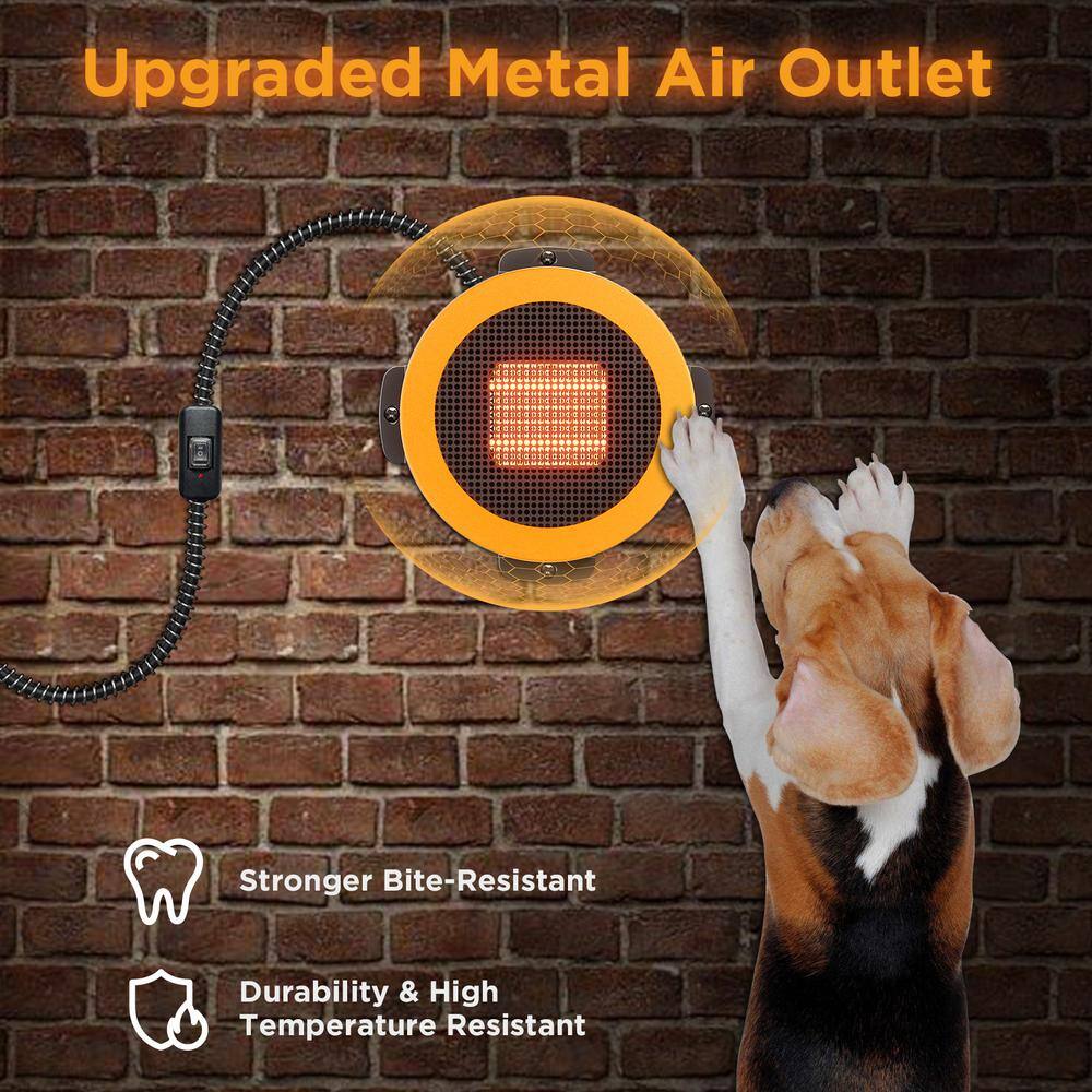 Yellow Ceramic Wall Mount Dog House Heater with Automatic Shut-off