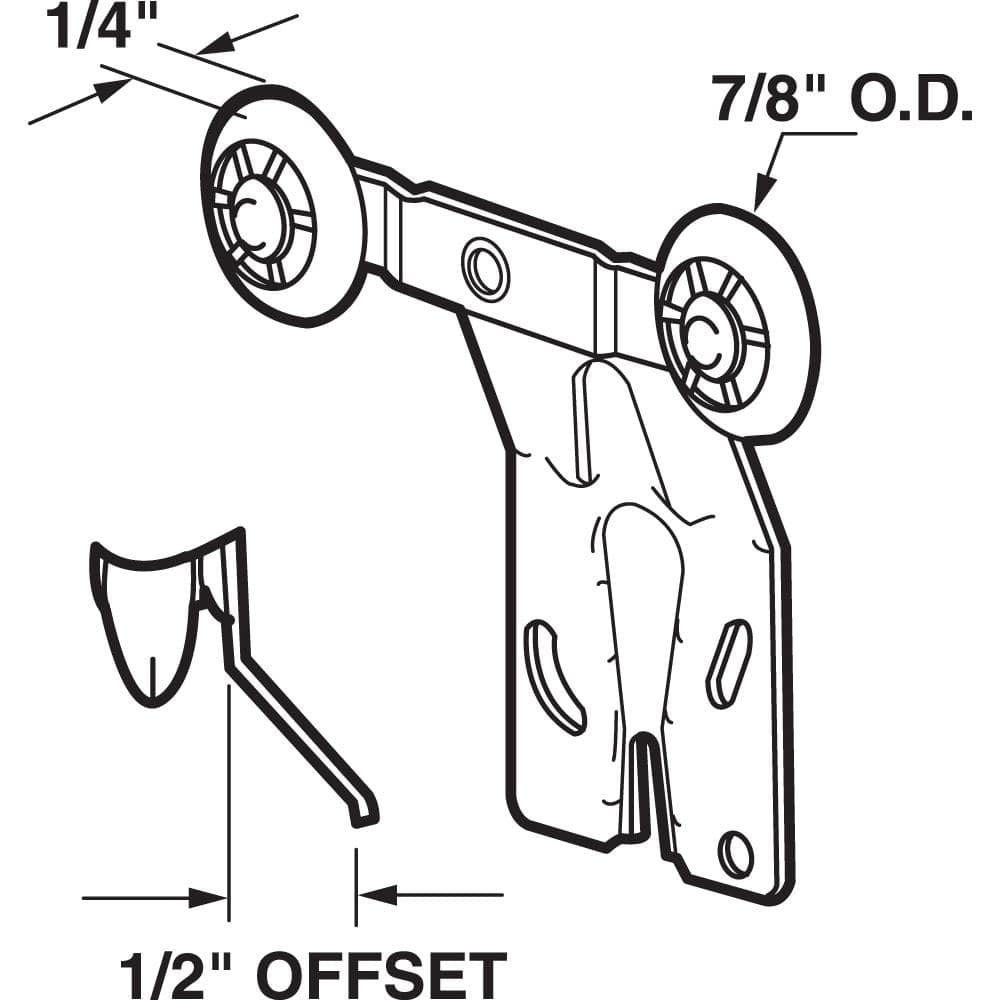 Silver Steel Closet Door Hanger with Nylon Wheels