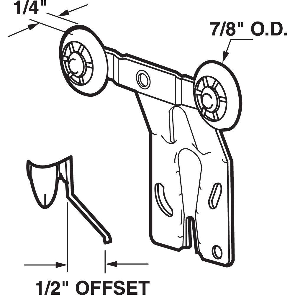 Silver Steel Closet Door Hanger with Nylon Wheels