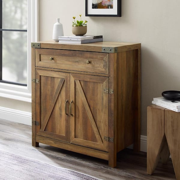 Welwick Designs Barnwood Collection 30 in. Barnwood Accent Cabinet with ...